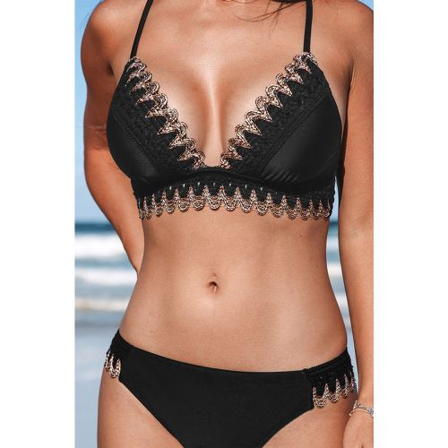 Bikini à lacer avec col plongeant et bas à échancrure haute - CUPSHE - Modalova