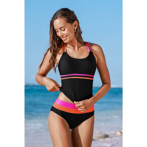 Tankini taille haute à col scoop et dos croisé - CUPSHE - Modalova