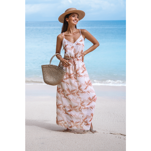 Robe maxi avec taille à nouer et imprimé tropical - CUPSHE - Modalova