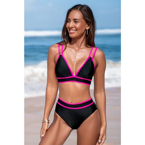 Bikini taille haute à lanières et bloc de couleur - CUPSHE - Modalova