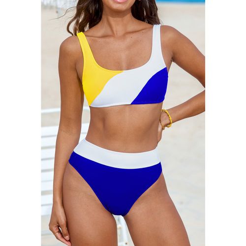 Bikini taille haute à col carrée et bloc de couleur - CUPSHE - Modalova