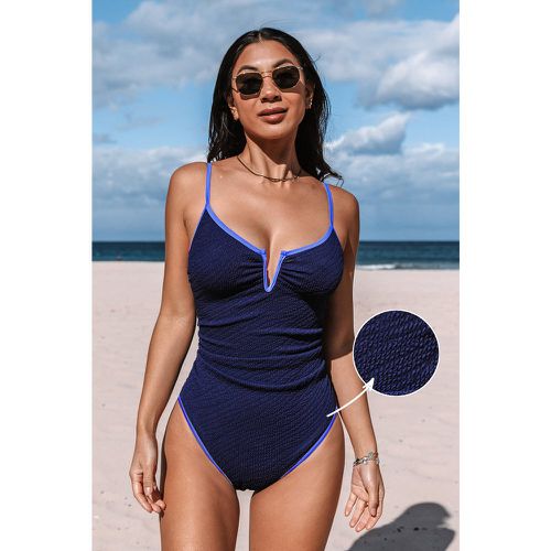 Maillot de bain une pièce ventre plat à lacer en jacquard - CUPSHE - Modalova