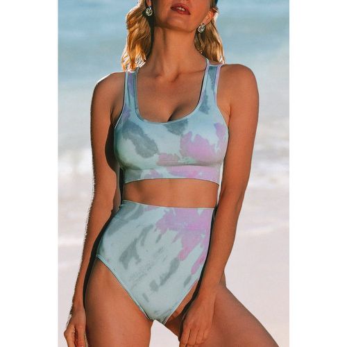 Bikini tie dye avec col carré et bas à taille haute - CUPSHE - Modalova