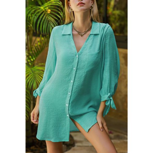 Robe chemise cover up à manches bouffantes et à nœuds - CUPSHE - Modalova