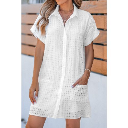 Robe courte t-shirt à col de chemise et boutons sur le devant - CUPSHE - Modalova