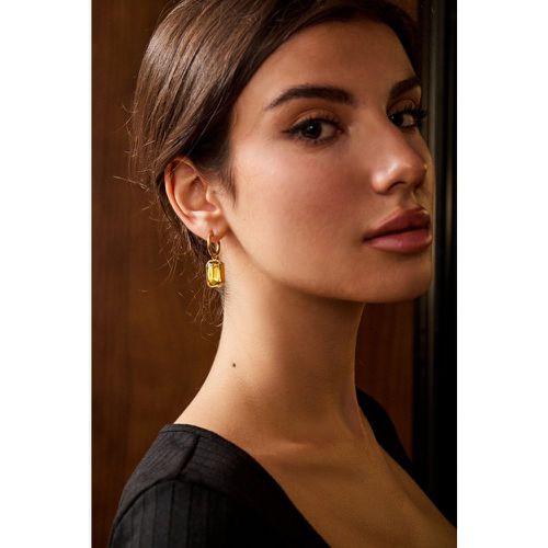 Boucles d'oreilles pendantes dorées à fausse citrine - CUPSHE - Modalova