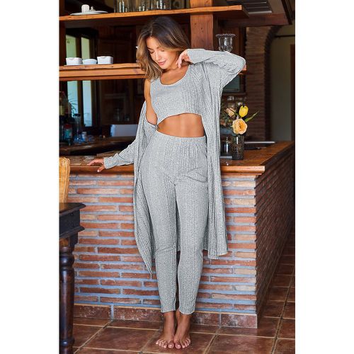 Ensemble de pyjama en tricot côtelé gris - CUPSHE - Modalova