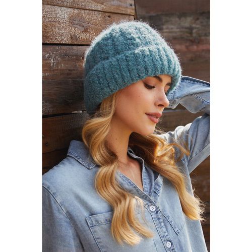 Bonnet de laine en tricot bleu - CUPSHE - Modalova