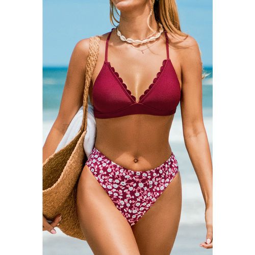 Bikini à lanières et bas fleuri effronté - CUPSHE - Modalova