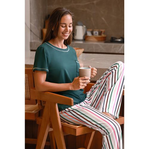 Ensemble de pyjama à rayures et pantalon à jambe droite - CUPSHE - Modalova