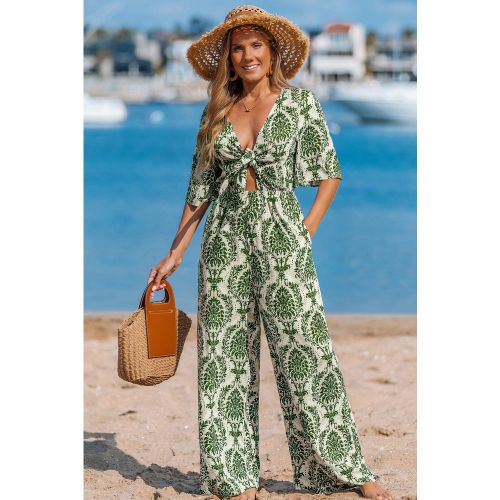 Combinaison ornée jambe large demi manches - CUPSHE - Modalova