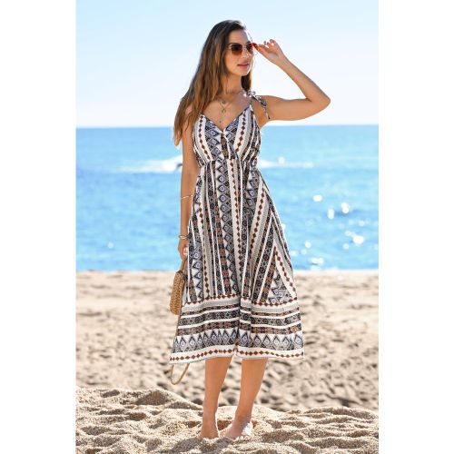 Robe tissée bretelles fines taille élastique - CUPSHE - Modalova