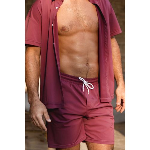 X JJD Short de plage mauve à taille ajustable - CUPSHE - Modalova