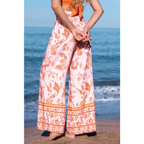 Pantalon cover up floral avec taille élastique - CUPSHE - Modalova