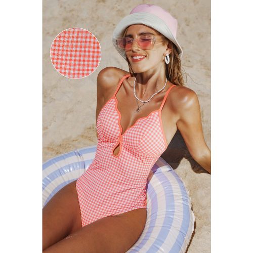 Maillot de bain une pièce à carreaux col diamant - CUPSHE - Modalova