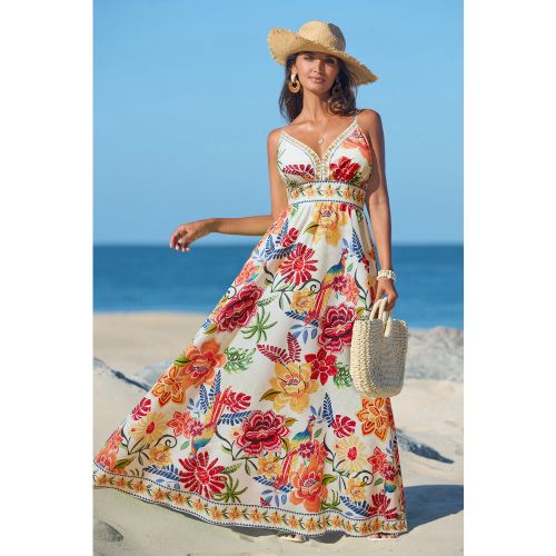 Robe longue tropicale fermeture éclair au dos - CUPSHE - Modalova