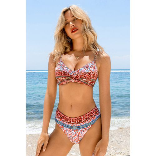 Bikini taille standard à crochet arrière et imprimé floral - CUPSHE - Modalova