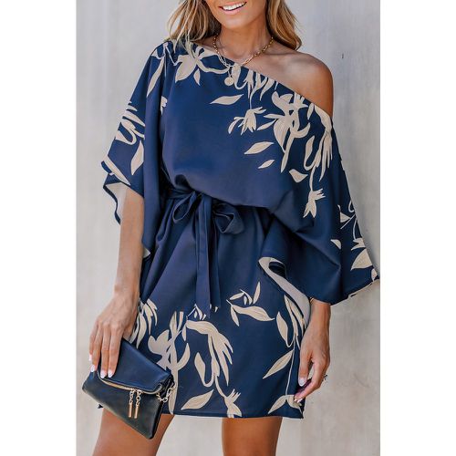 Robe avec ceinture à une épaule et à imprimé feuilles - CUPSHE - Modalova