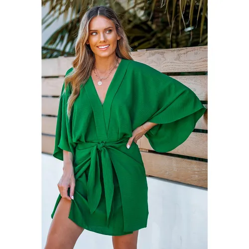 Robe mini à col surplis verte - CUPSHE - Modalova