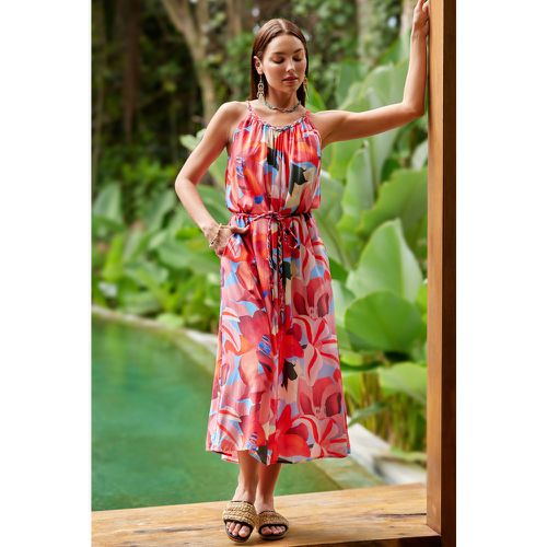 Robe midi tressée à imprimé floral - CUPSHE - Modalova