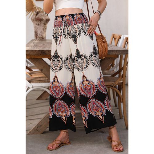 Pantalon boho à jambe droite avec taille à smocks - CUPSHE - Modalova