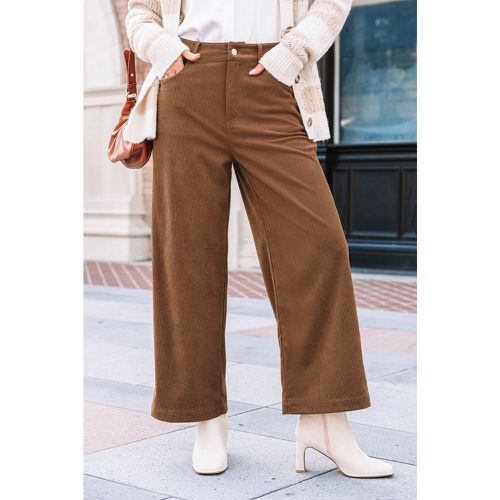 Pantalon en velours côtelé à jambes droites marron - CUPSHE - Modalova