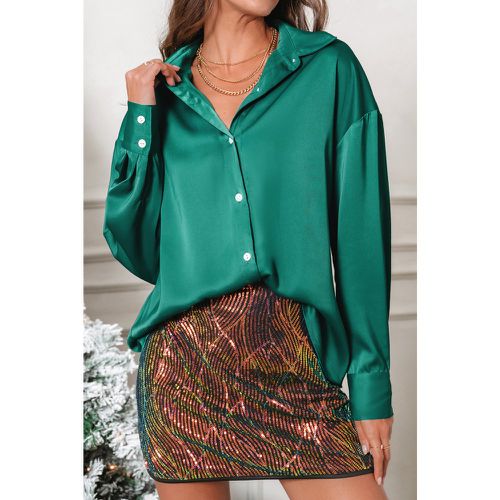 Chemise à boutons et manches longues en satin - CUPSHE - Modalova