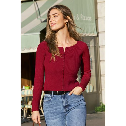 Cardigan à col rond et manches longues avec boutons - CUPSHE - Modalova