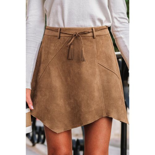 Jupe courte en simili-cuir marron - CUPSHE - Modalova