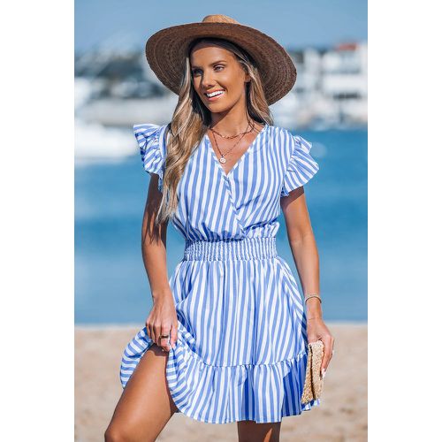 Robe courte à rayures bleue - CUPSHE - Modalova