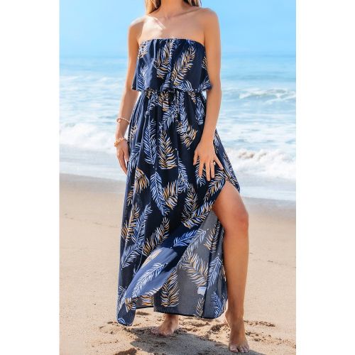 Robe longue tropicale col droit - CUPSHE - Modalova