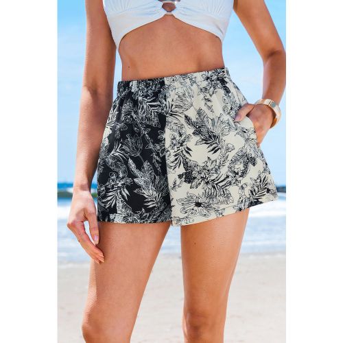 Short cover up floral taille élastique jambe droite - CUPSHE - Modalova