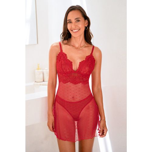 Ensemble de lingerie rougea avec dentelle - CUPSHE - Modalova