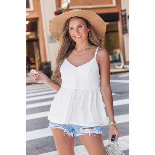 Top blanc col V - CUPSHE - Modalova