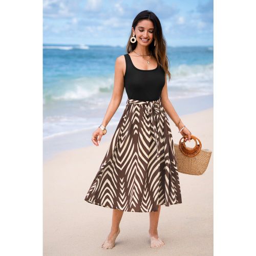 Robe tropicale col carré - CUPSHE - Modalova