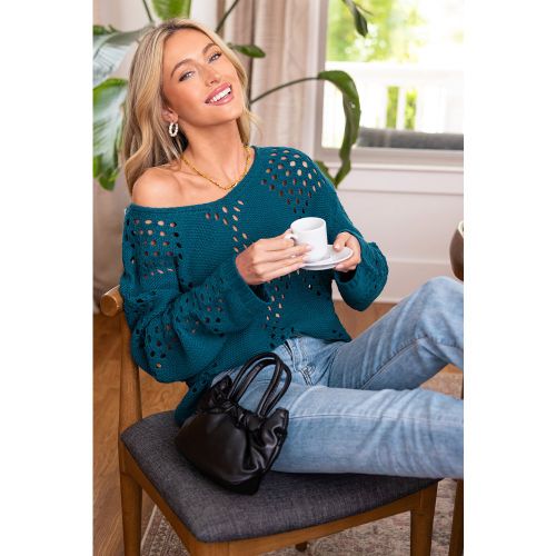 Pull en tricot col V manches longues - CUPSHE - Modalova