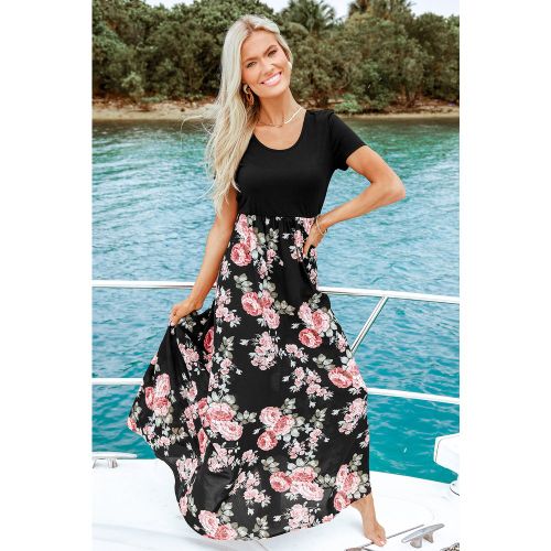 Robe longue florale à manches courtes - CUPSHE - Modalova