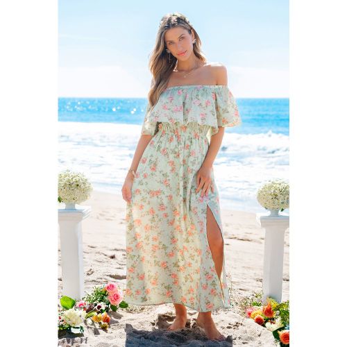 Robe longue florale épaule dénudée sans manches - CUPSHE - Modalova