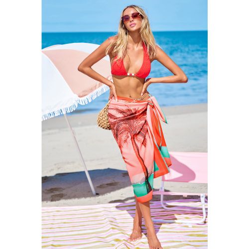 Paréo cover up tropical nouer sur le côté - CUPSHE - Modalova