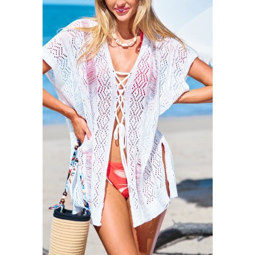 Kimono cover up blanc lacer - CUPSHE - Modalova