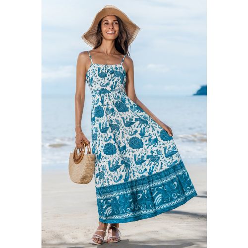 Robe longue tissée col carré sans manches - CUPSHE - Modalova
