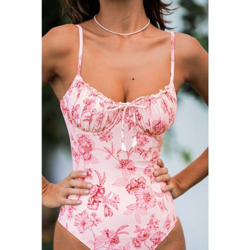 Le maillot une pièce floral à encolure diamant, avec armatures et bon maintien, présente une coupe classique à échancrure standard et couvrance m - CAA12E5K005DDXL - Modalova