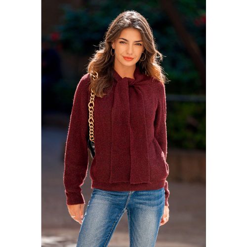 Pull rouge avec cravate - CUPSHE - Modalova