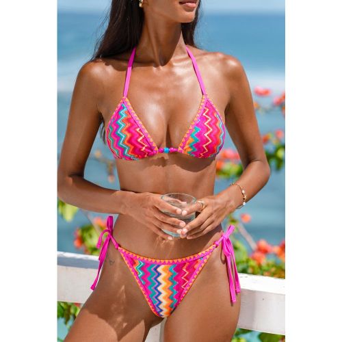 Bikini à chevrons façon bonbon - CUPSHE - Modalova