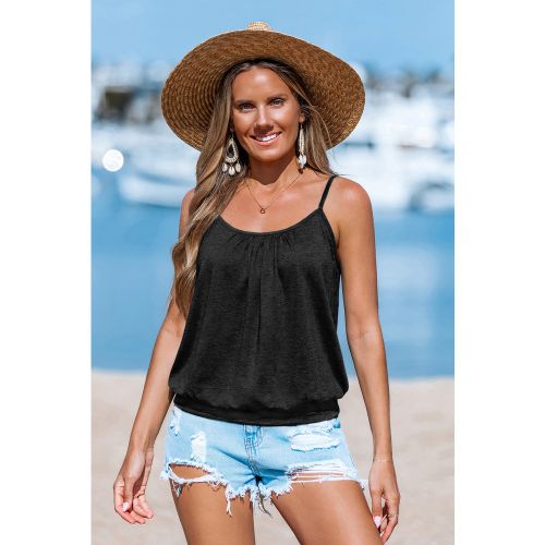 Top noir à col scoop sans manches - CUPSHE - Modalova
