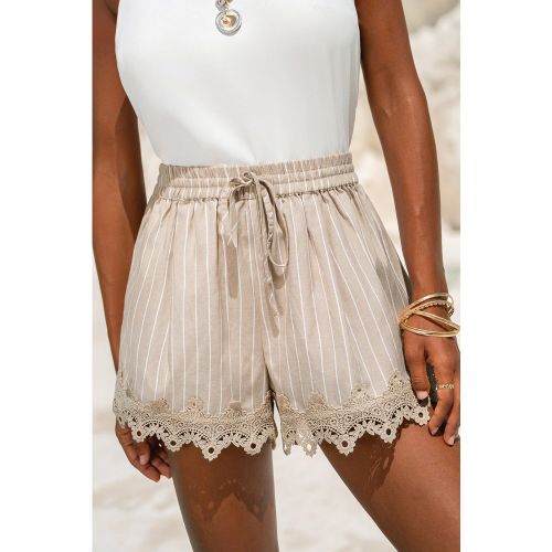 Short rayé à bordure en dentelle - CUPSHE - Modalova