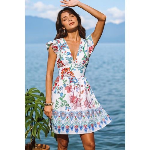 Robe courte fleurie à manches papillon - CUPSHE - Modalova