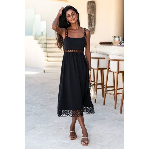 Robe midi tissée à col scoop - CUPSHE - Modalova