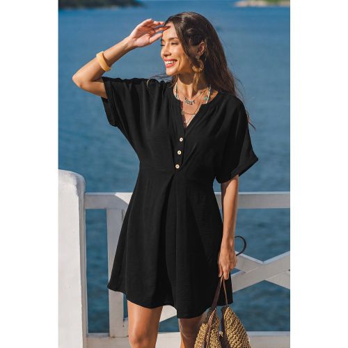Robe courte à manches courtes et col cranté - CUPSHE - Modalova