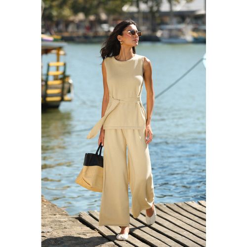 Pull sans manches à col rond et nouer à la taille - CUPSHE - Modalova